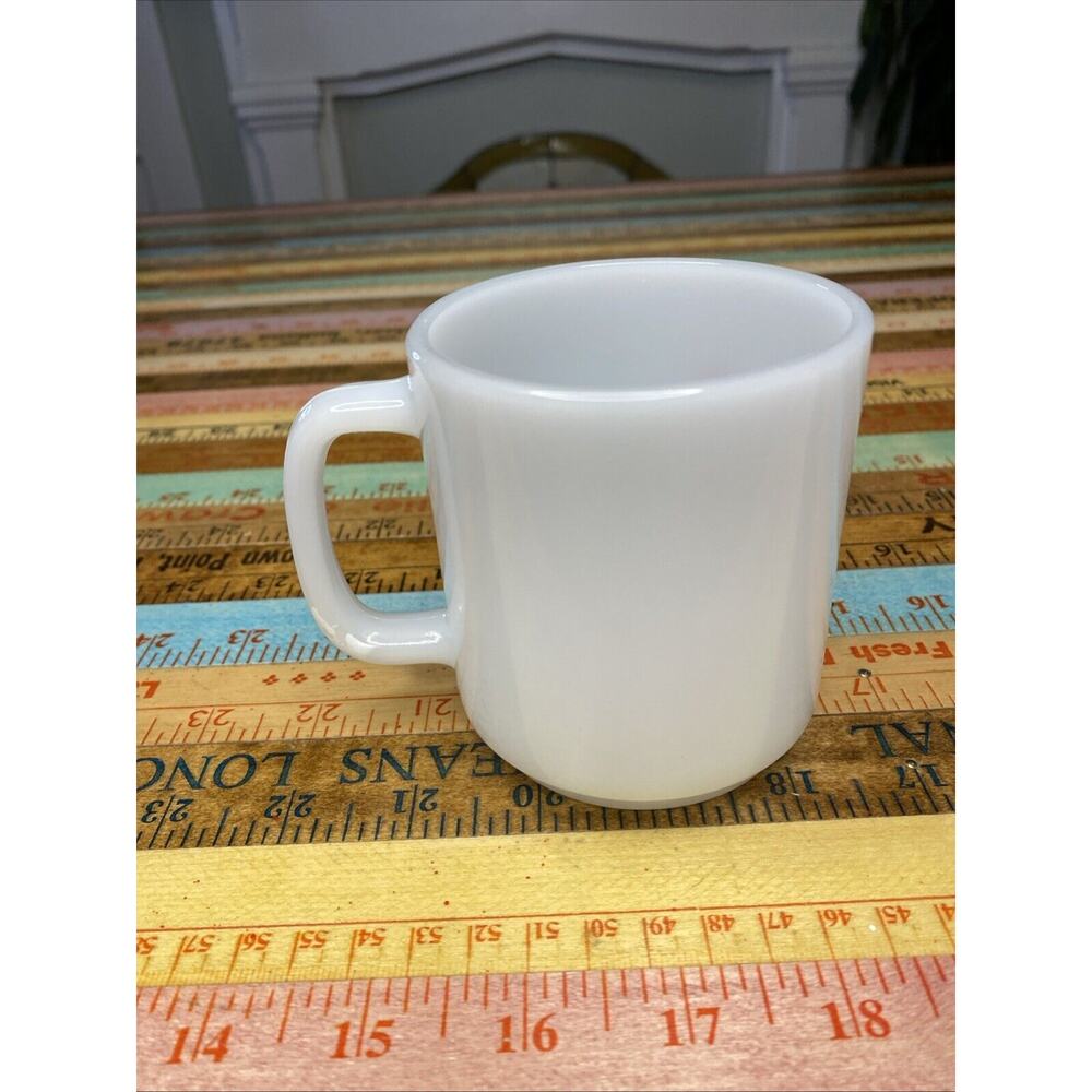 Vintage‎ Glasbake Milk Glass Coffee Mug Cup The 5th Avenue Made In USA - Picture 3 of 8